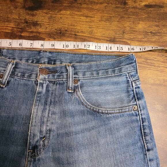 Levi's Jeans 32x30 Slim Bootcut 527 Ripped Medium Light Wash Cotton Western - Picture 7 of 11